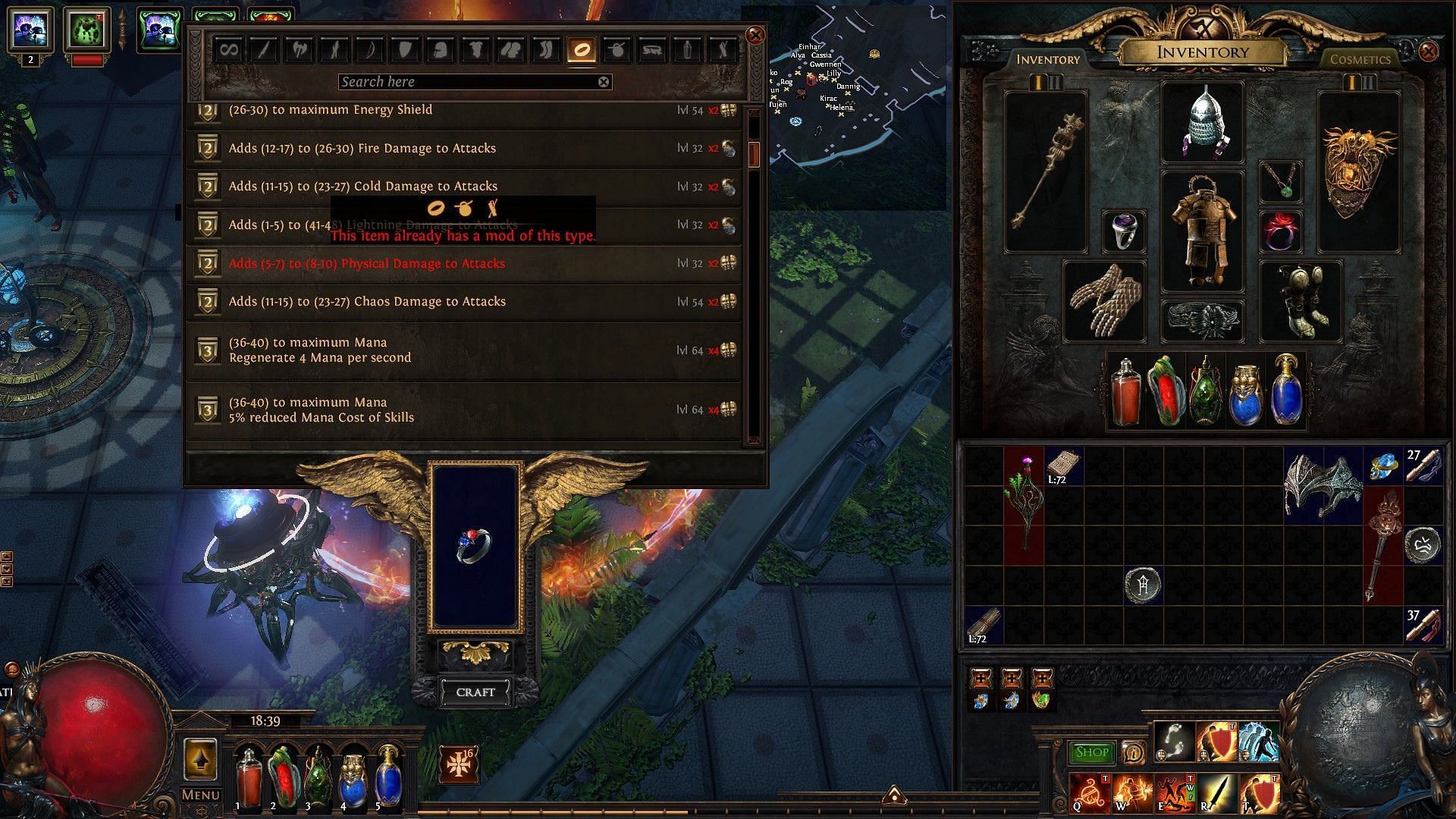 PoE1 features extensive crafting (Image via Grinding Gear Games)
